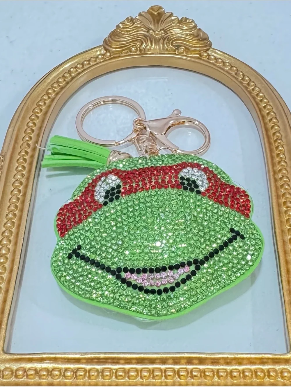 New Raphael Rhinestone Ninja Turtle Keychain